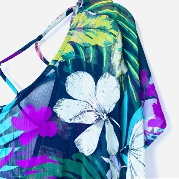 Kona Sol New Swim Aloha Hawaiian Flowy Coverup - Picture 5 of 8